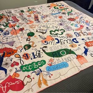 Hermes COPY Multicolor Whimsical Silk Graphic Wrap Scarf 51x51 NEW
XL